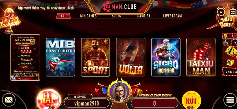 Khám phá cổng game ManClub thiên đường đổi thưởng đẳng cấp với tỷ lệ hoàn trả xanh chín và nạp rút siêu tốc. Trải nghiệm ngay!