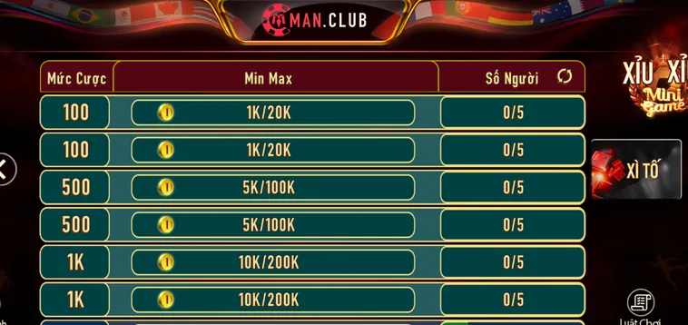 Xì Tố Tại ManClub Nghệ Thuật Đấu Trí Nhân Cấp Tài Sản Dành Cho Bạn